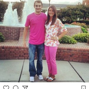 Lilly Pulitzer pink straight leg stretch pants